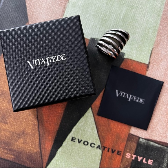 VITA FEDE Futuristic Abstract Silver Ring - Picture 5 of 16